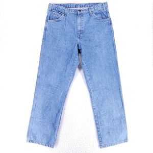 Dickies Jeans Denim Cotton Men SZ 36x32 Blue Straight Stretch VTG Mid Rise Slim